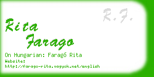 rita farago business card